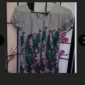 Banana Republic Paisley Flowy Tunic Silk Blouse